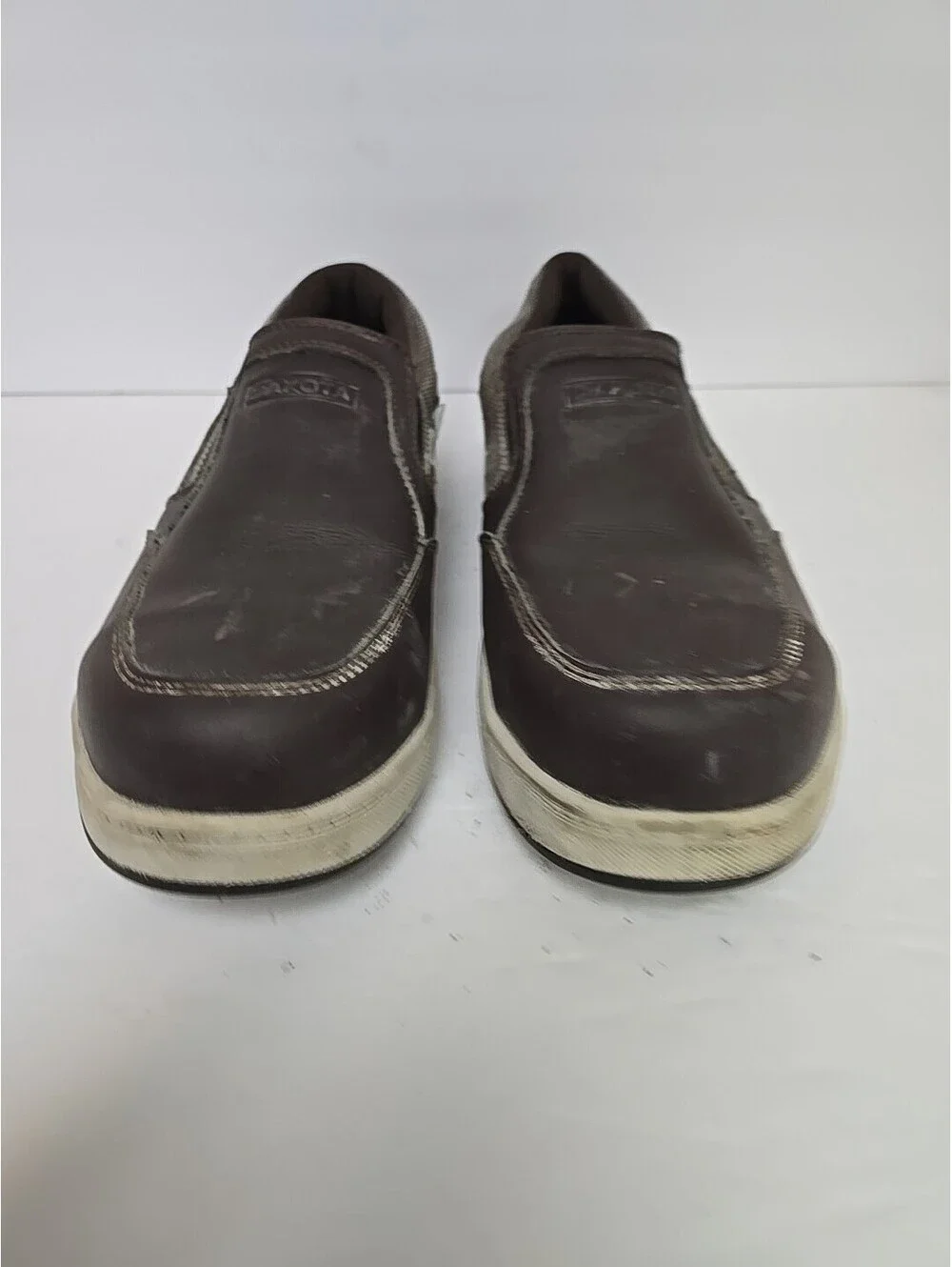 DAKOTA Men's Slip-On Street Sport STSP Safety Work Shoes 3819 Brown Leather 12M